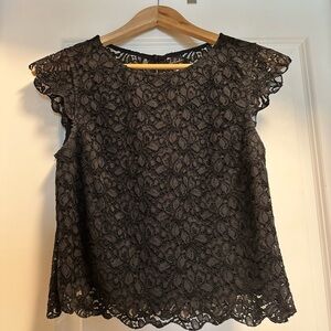 Talula Black Lace Cap Sleeve Blouse